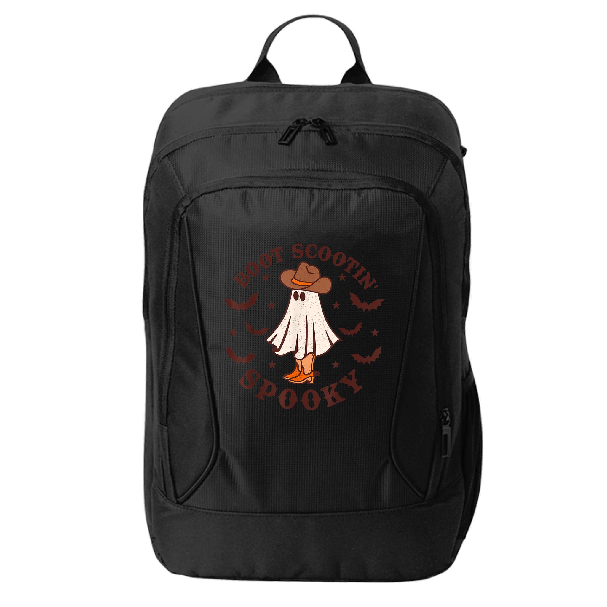 Retro Western Halloween Cute Ghost Funny Boot Scootin Spooky Gift City Backpack