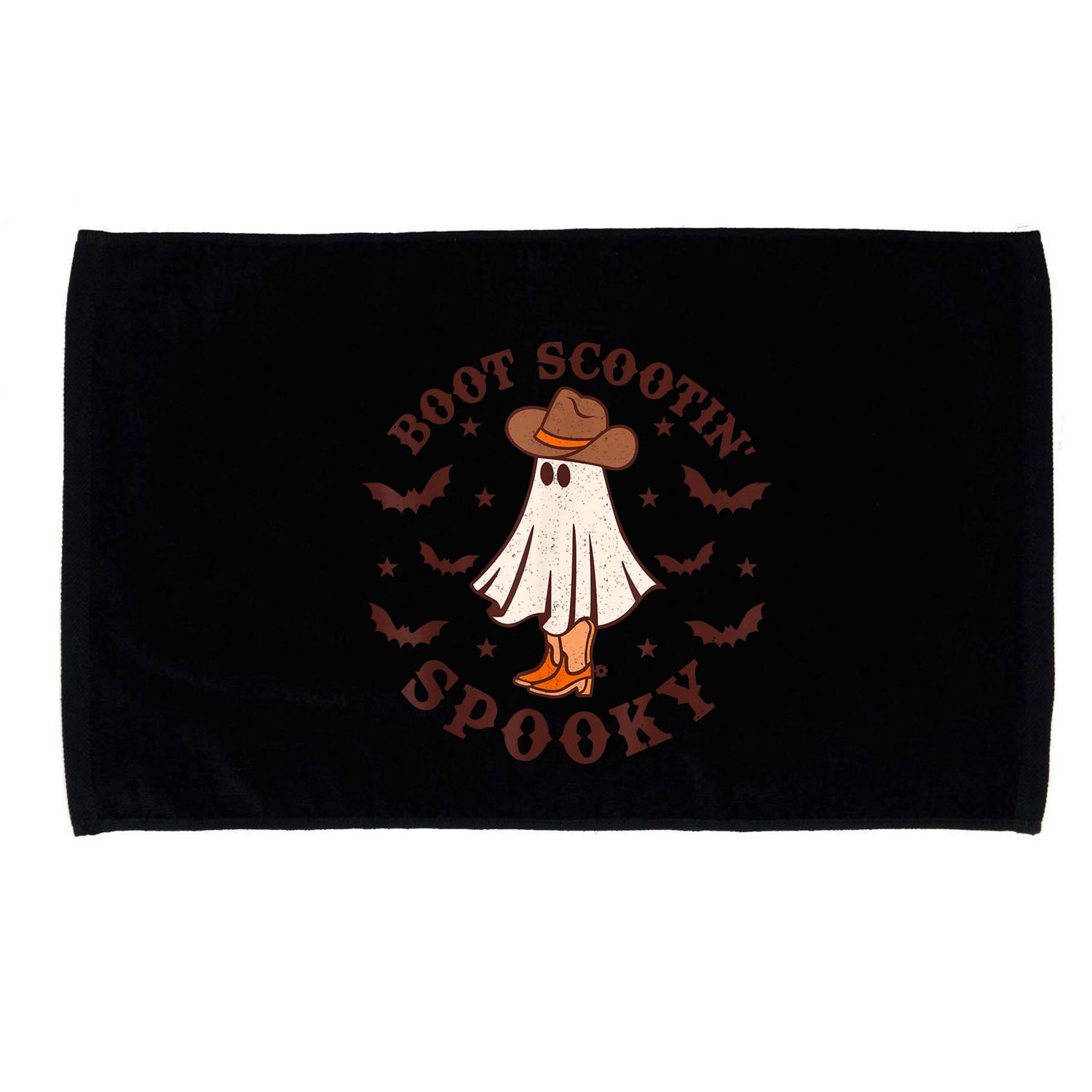 Retro Western Halloween Cute Ghost Funny Boot Scootin Spooky Gift Microfiber Hand Towel