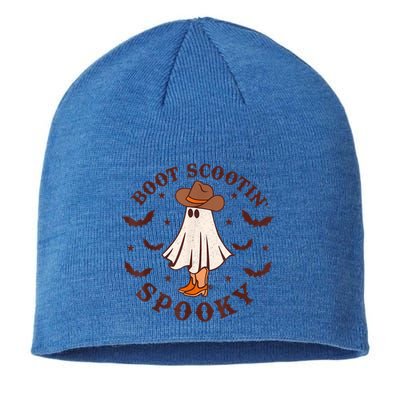 Retro Western Halloween Cute Ghost Funny Boot Scootin Spooky Gift Sustainable Beanie