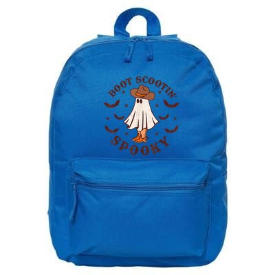 Retro Western Halloween Cute Ghost Funny Boot Scootin Spooky Gift 16 in Basic Backpack