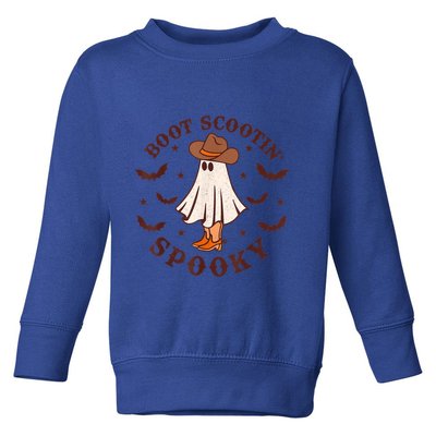 Retro Western Halloween Cute Ghost Funny Boot Scootin Spooky Gift Toddler Sweatshirt