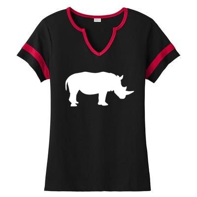 Rhino With Horn Gift Ladies Halftime Notch Neck Tee