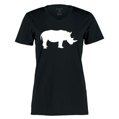 Rhino With Horn Gift Women's Momentum V-Neck T-Shirt