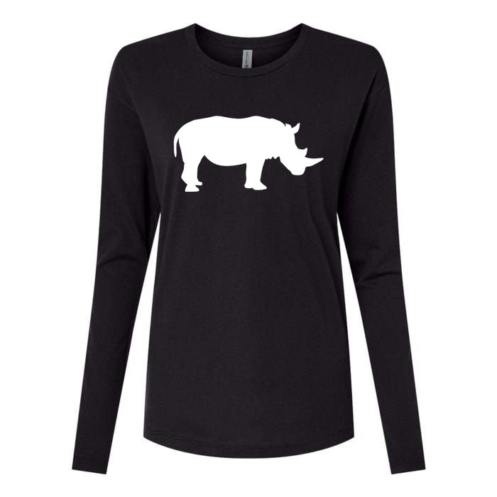 Rhino With Horn Gift Womens Cotton Relaxed Long Sleeve T-Shirt