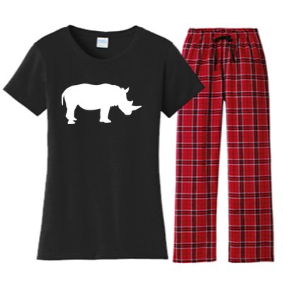 Rhino With Horn Gift Women's Flannel Pajama Set