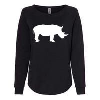 Rhino With Horn Gift Womens California Wash Sweatshirt