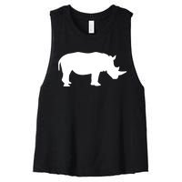 Rhino With Horn Gift Women's Racerback Cropped Tank