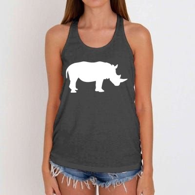 Rhino With Horn Gift Women's Knotted Racerback Tank