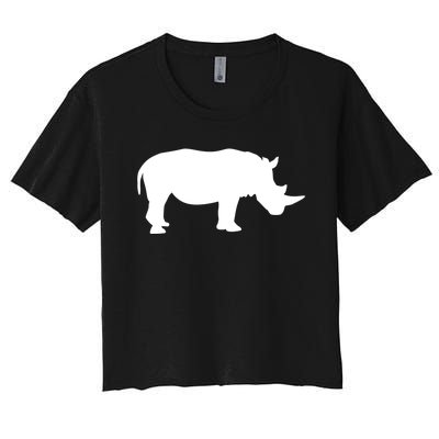 Rhino With Horn Gift Women's Crop Top Tee