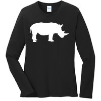 Rhino With Horn Gift Ladies Long Sleeve Shirt