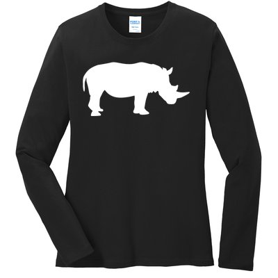 Rhino With Horn Gift Ladies Long Sleeve Shirt