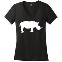 Rhino With Horn Gift Women's V-Neck T-Shirt