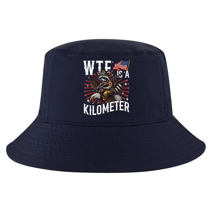 Retro Wtf Is A Kilometer Raccoon Eagle Cool Comfort Performance Bucket Hat