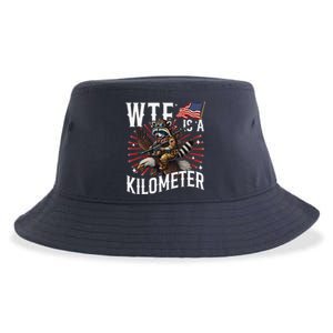 Retro Wtf Is A Kilometer Raccoon Eagle Sustainable Bucket Hat