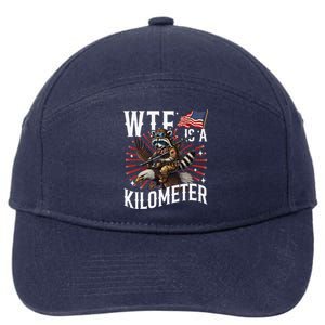 Retro Wtf Is A Kilometer Raccoon Eagle 7-Panel Snapback Hat