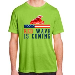 Red Wave Is Coming American Flag Conservative Adult ChromaSoft Performance T-Shirt