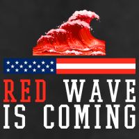Red Wave Is Coming American Flag Conservative Cool Comfort Performance Bucket Hat