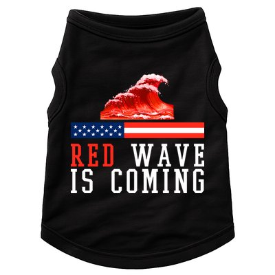 Red Wave Is Coming American Flag Conservative Doggie Tank