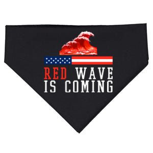 Red Wave Is Coming American Flag Conservative USA-Made Doggie Bandana