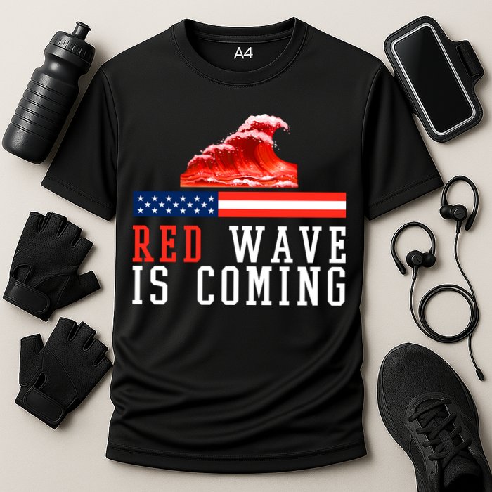 Red Wave Is Coming American Flag Conservative Performance Shirt