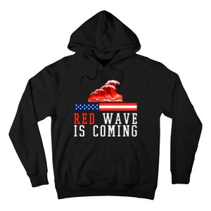 Red Wave Is Coming American Flag Conservative Hoodie