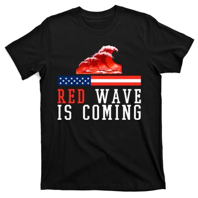 Red Wave Is Coming American Flag Conservative T-Shirt