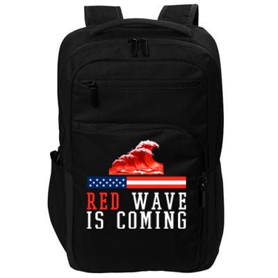 Red Wave Is Coming American Flag Conservative Impact Tech Backpack