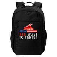 Red Wave Is Coming American Flag Conservative Daily Commute Backpack