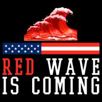 Red Wave Is Coming American Flag Conservative Women's Pullover Hoodie