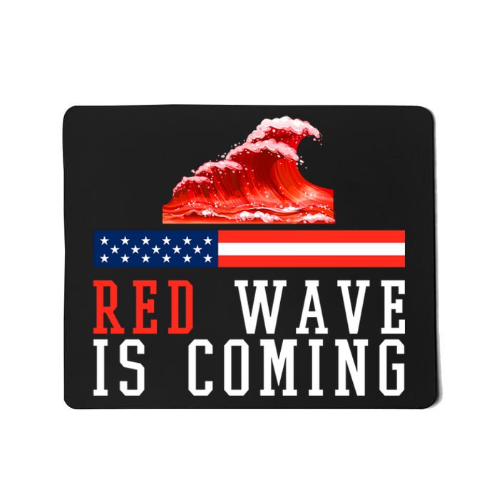 Red Wave Is Coming American Flag Conservative Mousepad