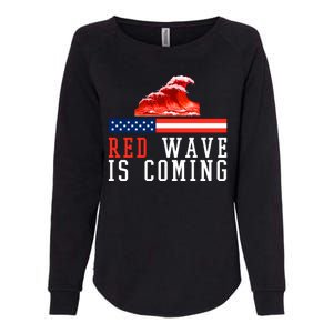 Red Wave Is Coming American Flag Conservative Womens California Wash Sweatshirt