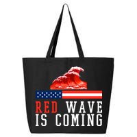 Red Wave Is Coming American Flag Conservative 25L Jumbo Tote