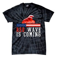 Red Wave Is Coming American Flag Conservative Tie-Dye T-Shirt