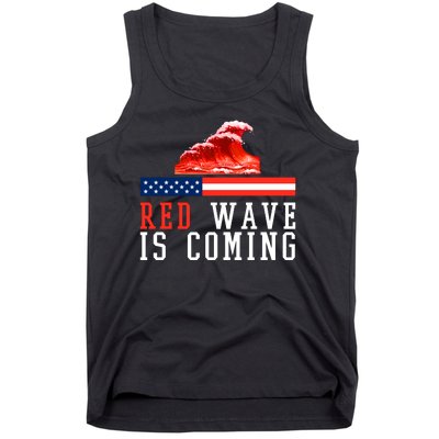 Red Wave Is Coming American Flag Conservative Tank Top