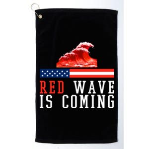 Red Wave Is Coming American Flag Conservative Platinum Collection Golf Towel