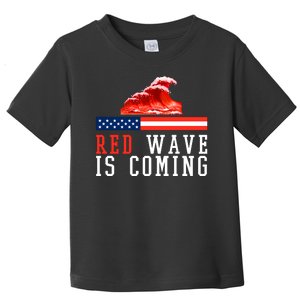 Red Wave Is Coming American Flag Conservative Toddler T-Shirt