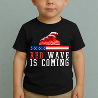 Red Wave Is Coming American Flag Conservative Toddler T-Shirt
