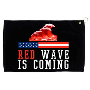 Red Wave Is Coming American Flag Conservative Grommeted Golf Towel