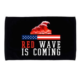 Red Wave Is Coming American Flag Conservative Microfiber Hand Towel