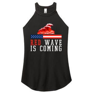 Red Wave Is Coming American Flag Conservative Women's Perfect Tri Rocker Tank