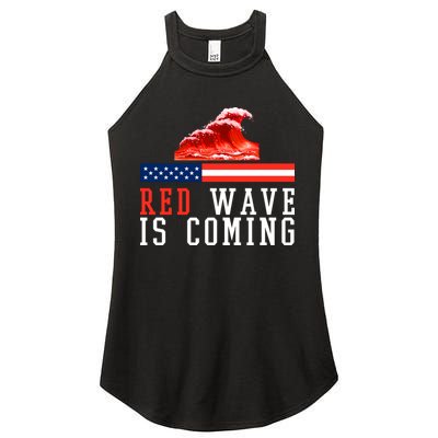 Red Wave Is Coming American Flag Conservative Women's Perfect Tri Rocker Tank
