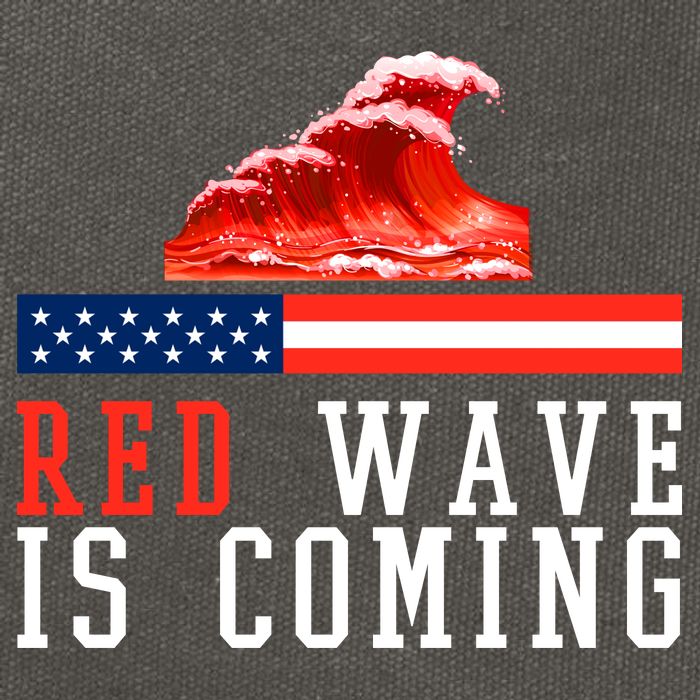 Red Wave Is Coming American Flag Conservative Cotton Canvas Backpack