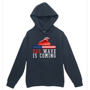 Red Wave Is Coming American Flag Conservative Urban Pullover Hoodie