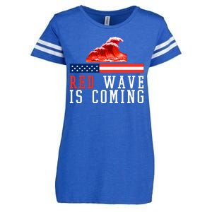 Red Wave Is Coming American Flag Conservative Enza Ladies Jersey Football T-Shirt