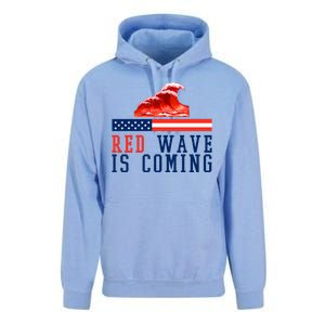 Red Wave Is Coming American Flag Conservative Unisex Surf Hoodie