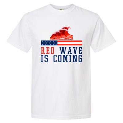 Red Wave Is Coming American Flag Conservative Garment-Dyed Heavyweight T-Shirt