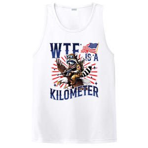 Retro Wtf Is A Kilometer Raccoon Eagle American 4th Of July PosiCharge Competitor Tank