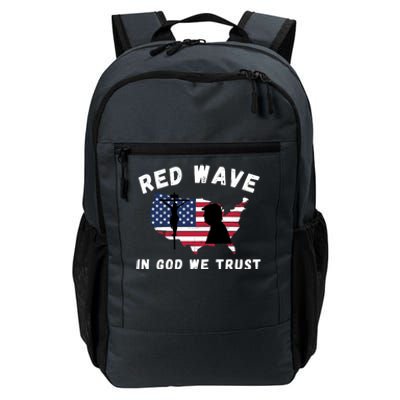 Red Wave, In God We Trust, Trump 2024, Pro Trump 45 47, He'll Be Back Daily Commute Backpack