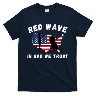 Red Wave, In God We Trust, Trump 2024, Pro Trump 45 47, He'll Be Back T-Shirt