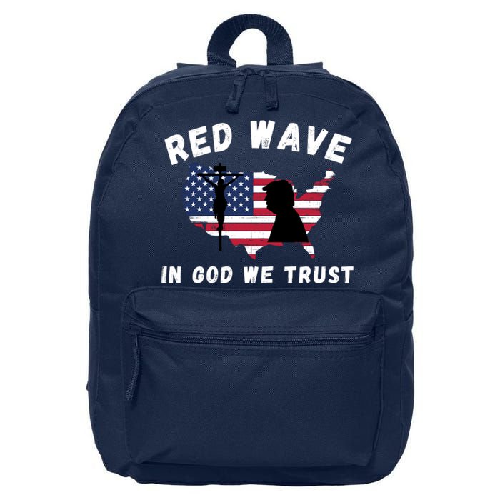 Red Wave, In God We Trust, Trump 2024, Pro Trump 45 47, He'll Be Back 16 in Basic Backpack